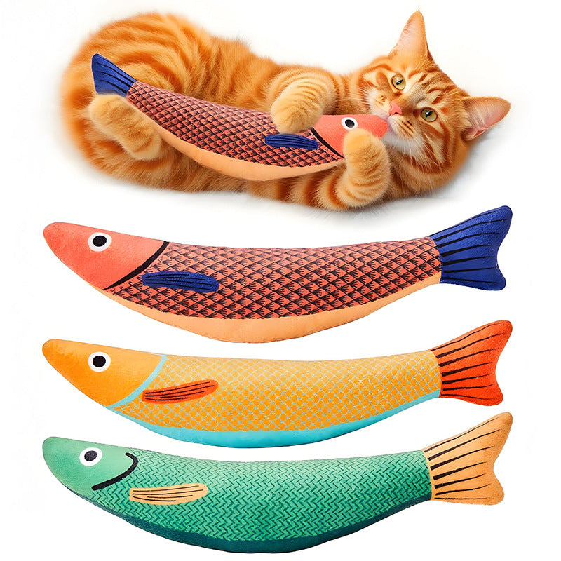 Fish-shaped catnip toy for cats and kittens