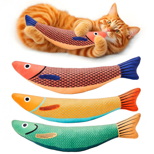 Fish-shaped catnip toy for cats and kittens