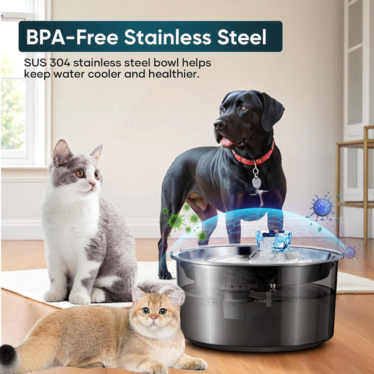 10L Stainless Steel Pet Water Fountain